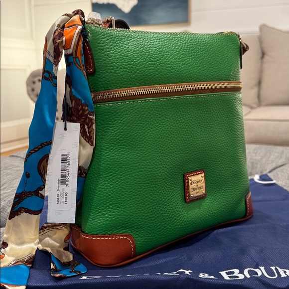 Dooney & Bourke Pebble Grain Green Leather Crossbody NWT - Picture 3 of 17